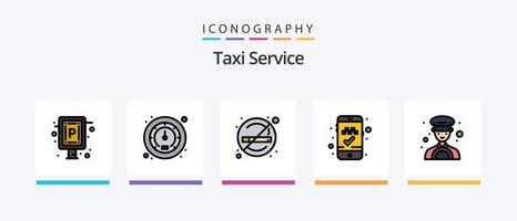 linha de serviço de táxi cheia de 5 ícones incluindo . estação. navegação. sinal. quadro. design de ícones criativos vetor