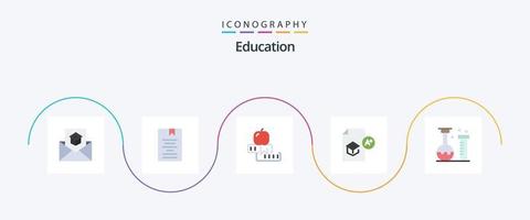 pacote de ícones de 5 planos de educação, incluindo conhecimento. Educação. conhecimento. universidade. escola vetor