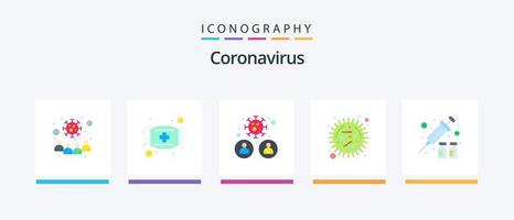 pacote de ícones de 5 planos de coronavírus, incluindo doenças. corona. segurança. vírus. pessoas. design de ícones criativos vetor