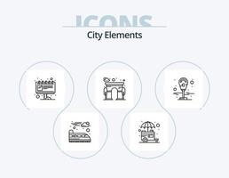 ícone da linha de elementos da cidade pack 5 design de ícone. árvore. natureza. tráfego. jardim. árvore vetor
