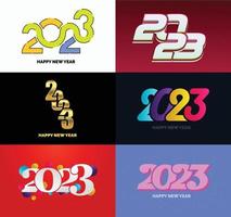 grande conjunto de design de texto de logotipo de feliz ano novo de 2023 modelo de design de número de 2023 vetor