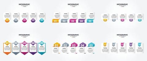 conjunto de design plano de infográficos de ilustração vetorial para folheto publicitário e revista vetor