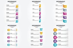 conjunto de design plano de infográficos de ilustração vetorial para folheto publicitário e revista vetor