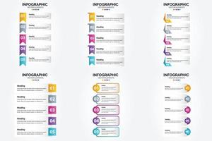 conjunto de design plano de infográficos de ilustração vetorial para folheto publicitário e revista vetor