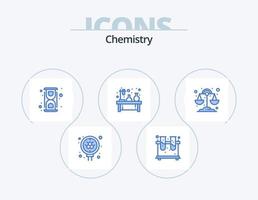 design de ícones do pacote de ícones azuis de química 5. lâmpada. frasco. químico. experimentar. processo vetor