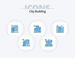 cidade construindo ícone azul pack 5 design de ícone. . prédio. escritório vetor