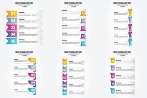 conjunto de design plano de infográficos de ilustração vetorial para folheto publicitário e revista vetor