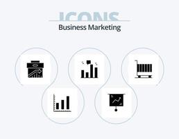 design de ícones do pacote de ícones de glifo de marketing de negócios 5. marketing. finança. apresentação. negócios. gerenciamento vetor