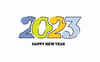 design de logotipo de omissão pontilhada de cor plana de ano novo 2023 vetor