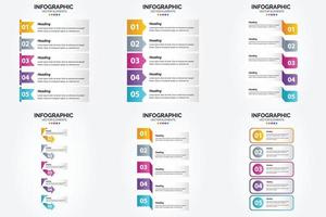 conjunto de design plano de infográficos de ilustração vetorial para folheto publicitário e revista vetor