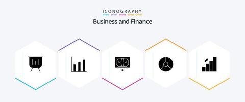financiar pacote de ícones de 25 glifos, incluindo barra. gráfico. negócios. finança. negócios vetor