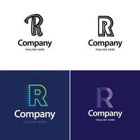 letra r design de pacote de logotipo grande design criativo de logotipos modernos para o seu negócio vetor