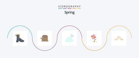 primavera plana 5 pacote de ícones incluindo primavera. flor. nuvem. floral. clima vetor