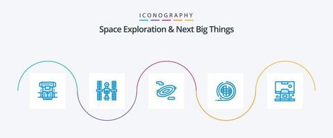 exploração do espaço e o próximo grande pacote de ícones azul 5, incluindo terra. planeta. satélite. ambiente. espaço vetor