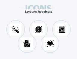 amo o design de ícones do pacote de ícones de glifos 5. calendário. rótulo. coração. coração. casamento vetor