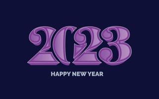 feliz ano novo 2023 design de logotipo de tipografia brilhante vetor