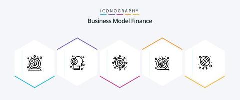 financie o pacote de ícones de 25 linhas, incluindo criptomoeda. moeda. investidor. fundos. crowdsourcing vetor