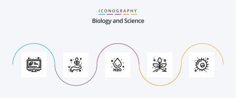 pacote de ícones da linha 5 de biologia, incluindo planta. biologia. derrubar. animal. plantar vetor