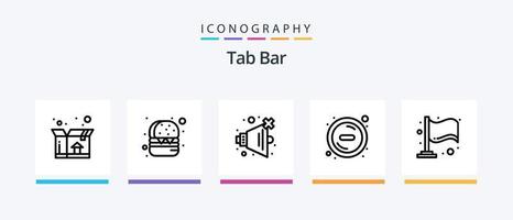 pacote de ícones da linha 5 da barra de guias, incluindo . comida. tempo. comida rápida. ampliação. design de ícones criativos vetor