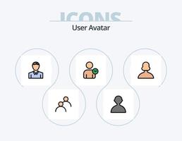 linha de usuário cheia de ícones pack 5 design de ícone. . do utilizador. administrador. avaliação. homem vetor