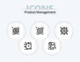 design de ícones do pacote de ícones de linha de gerenciamento de produtos 5. caixa. marketing. filtro. gerenciamento. quebra-cabeça vetor