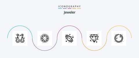 pacote de ícones da linha 5 de joias, incluindo joias. pulseira. joia. casamento. diamante vetor