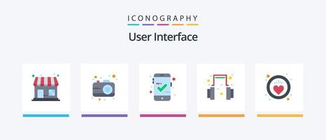 pacote de ícones plana 5 da interface do usuário, incluindo . Cuidado. verificado. coração. apoiar. design de ícones criativos vetor