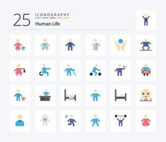 pacote de ícones humanos de 25 cores planas, incluindo mundo. Cuidado. homem. padre. pessoas vetor