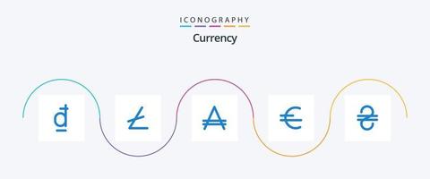 pacote de ícones de moeda azul 5, incluindo . dinheiro. Argentina. hryvna. moeda vetor