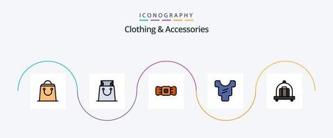 linha de roupas e acessórios cheia de 5 ícones planos, incluindo . corpo. vetor