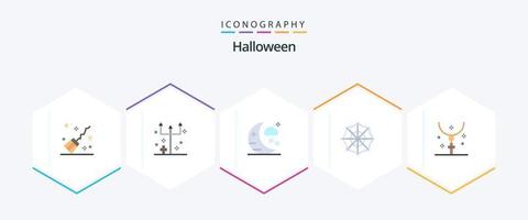 halloween 25 pacote de ícones planos, incluindo halloween. cruzar. tridente. ícone da web. dia das Bruxas vetor
