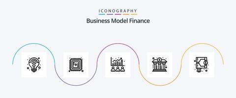 pacote de ícones da linha 5 de finanças, incluindo finanças. prédio. corretor. bancário. estoque vetor