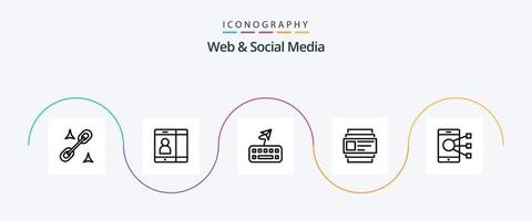 pacote de ícones da linha 5 da web e mídia social, incluindo conectar. Usuários. eu ia . vetor