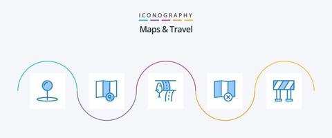 mapas e pacote de ícones de viagem azul 5, incluindo . viagem. bloquear vetor