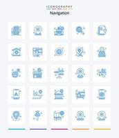 navegação criativa 25 pacote de ícones azuis, como em casa. arquivo. localização. documento. Internet vetor
