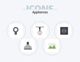 eletrodomésticos ícone plano pack 5 design de ícone. bata. utensílios domésticos. resfriador. lar. vetor