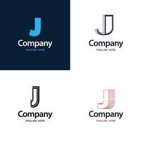 letra j design de pacote de logotipo grande design criativo de logotipos modernos para o seu negócio vetor