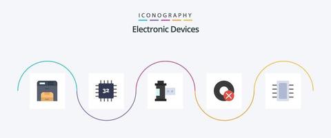 dispositivos flat 5 icon pack incluindo hardware. disco. hardware. dispositivos. rolar vetor