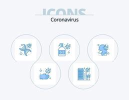 design de ícones do pacote de ícones azuis de coronavírus 5. assistência médica. proteção contra o vírus. dna. hidratante. lavar à mão vetor