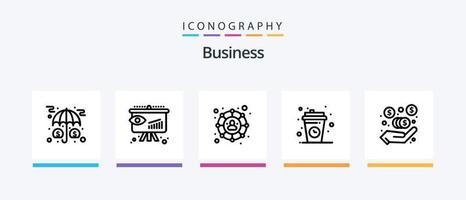 pacote de ícones da linha de negócios 5, incluindo negócios. selecione. negócios. Caçando. escolher. design de ícones criativos vetor