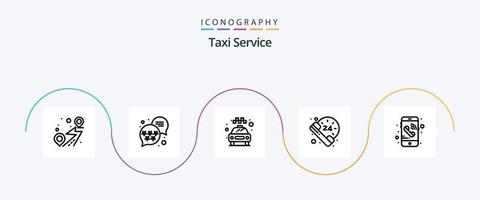 pacote de ícones da linha 5 do serviço de táxi, incluindo . móvel. Táxi. chamar. chamar vetor