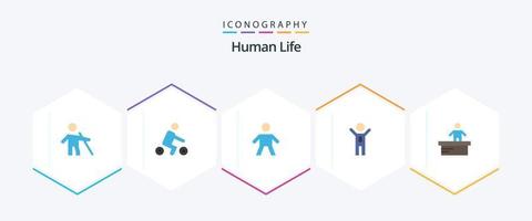 pacote de ícones planos humanos 25, incluindo escritório. caixa. criança. ganhador. negócios vetor