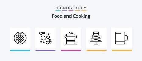 pacote de ícones da linha de alimentos 5, incluindo . comida. caneca. xícara. design de ícones criativos vetor