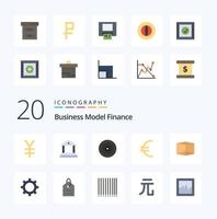 Pacote de ícones de 20 cores planas de finanças, como finanças finanças meta produto finanças vetor