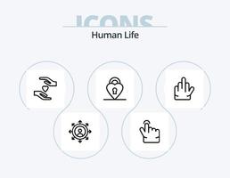 ícone de linha humana pack 5 design de ícone. . . quebra-cabeça. social. conexões vetor