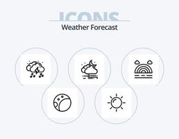 design de ícones do pacote de ícones de linha meteorológica 5. . lua. neve. traseiro. dia vetor