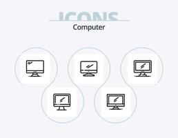 ícone de linha de computador pack 5 design de ícone. . vetor