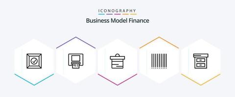 financiar pacote de ícones de 25 linhas, incluindo . . finança. finança. arquivo vetor