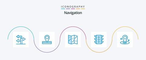 pacote de ícones de navegação azul 5, incluindo . navegação. localização. localização. navegação vetor