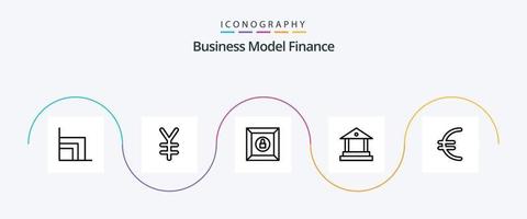 pacote de ícones da linha 5 das finanças, incluindo . finança. trancar. euro. finança vetor